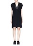 Main View - Click To Enlarge - VINCE - Satin trim V-neck crêpe dress