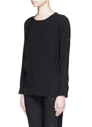 Front View - Click To Enlarge - VINCE - Inverted pleat crepe top