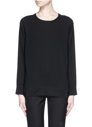Main View - Click To Enlarge - VINCE - Inverted pleat crepe top