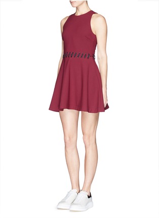 Figure View - Click To Enlarge - ELIZABETH AND JAMES - 'Carter' lace-up waist jersey flare dress