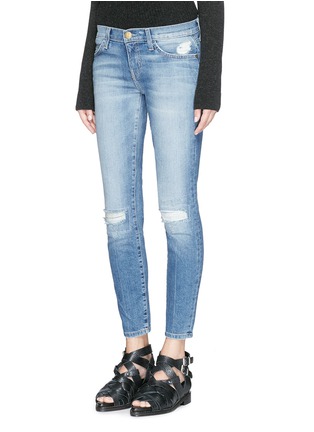 Front View - Click To Enlarge - CURRENT/ELLIOTT - 'The stiletto' distressed ankle grazer jeans