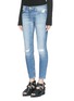 Front View - Click To Enlarge - CURRENT/ELLIOTT - 'The stiletto' distressed ankle grazer jeans