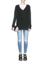 Figure View - Click To Enlarge - CURRENT/ELLIOTT - 'The stiletto' distressed ankle grazer jeans