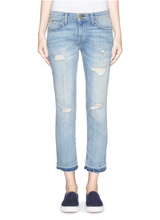 Main View - Click To Enlarge - CURRENT/ELLIOTT - 'The Cropped Straight' let out hem distressed jeans