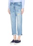 Front View - Click To Enlarge - CURRENT/ELLIOTT - 'The Boyfriend' distressed cropped jeans