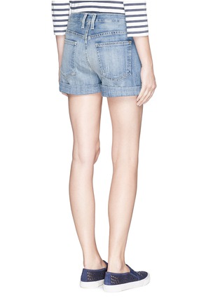 Back View - Click To Enlarge - CURRENT/ELLIOTT - 'The Boyfriend' distressed rolled denim shorts