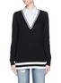 Main View - Click To Enlarge - EQUIPMENT - 'Kelsey' stripe V-neck cashmere sweater