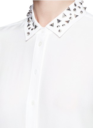 Detail View - Click To Enlarge - EQUIPMENT - 'Leema' stud collar silk shirt