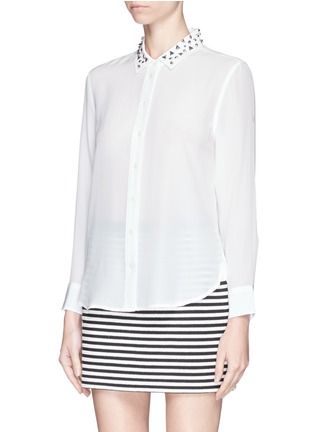 Front View - Click To Enlarge - EQUIPMENT - 'Leema' stud collar silk shirt