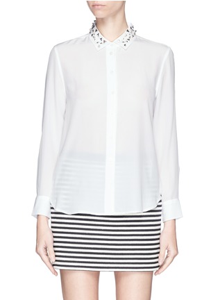 Main View - Click To Enlarge - EQUIPMENT - 'Leema' stud collar silk shirt