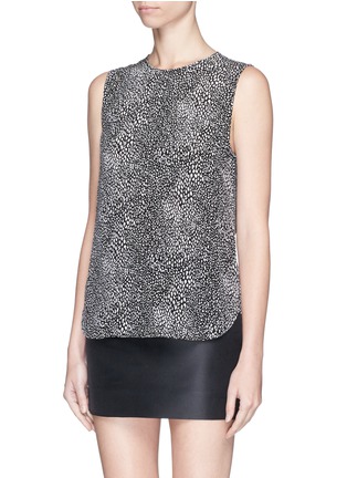 Front View - Click To Enlarge - EQUIPMENT - 'Lyle' animal print sleeveless silk shirt