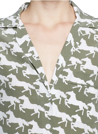 Detail View - Click To Enlarge - EQUIPMENT - 'Kiera' horse print silk shirt