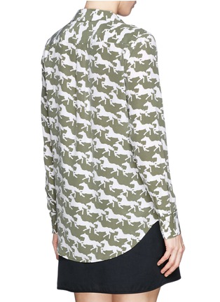 Back View - Click To Enlarge - EQUIPMENT - 'Kiera' horse print silk shirt
