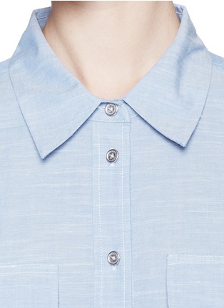 Detail View - Click To Enlarge - EQUIPMENT - Short sleeve slim signature chambray dress