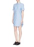 Front View - Click To Enlarge - EQUIPMENT - Short sleeve slim signature chambray dress