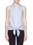 Main View - Click To Enlarge - EQUIPMENT - 'Mina Tie Front' stripe sleeveless shirt