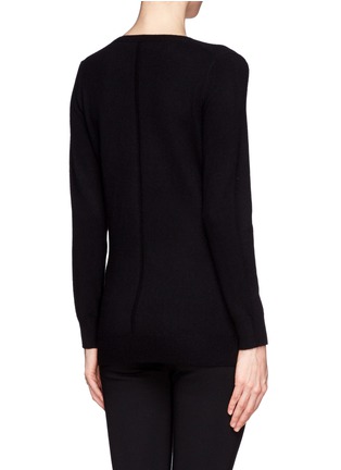 Back View - Click To Enlarge -  - Rivet side button cashmere sweater