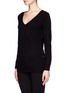 Front View - Click To Enlarge -  - Rivet side button cashmere sweater