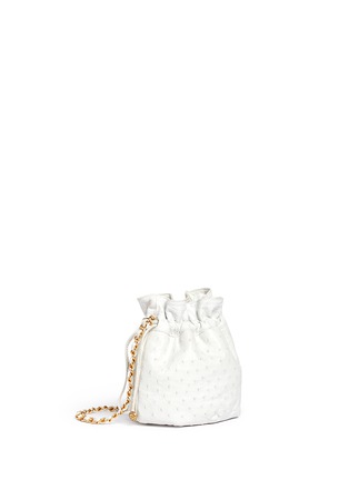 Figure View - Click To Enlarge - VINTAGE CHANEL - Ostrich leather drawstring bucket bag
