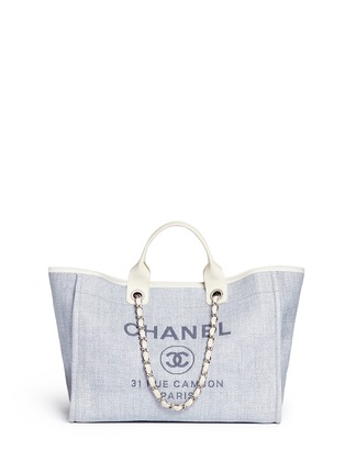 Main View - Click To Enlarge - VINTAGE CHANEL - Deauville large woven raffia tote