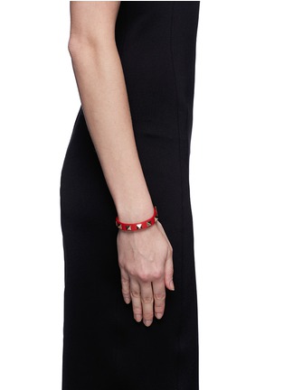 Figure View - Click To Enlarge - VALENTINO GARAVANI - 'Rockstud' skinny leather bracelet
