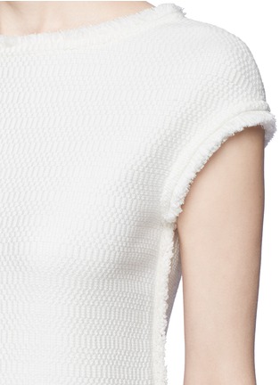 Detail View - Click To Enlarge - ST. JOHN - Frayed textured dress 