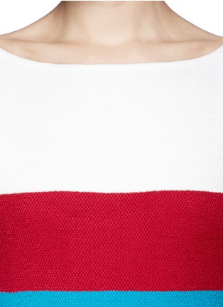 Detail View - Click To Enlarge - ST. JOHN - Stripe piqué knit dress