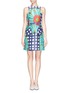 Main View - Click To Enlarge - CHICTOPIA - Floral grid check pinafore dress