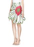 Front View - Click To Enlarge - CHICTOPIA - Illustrated flower patchwork skirt