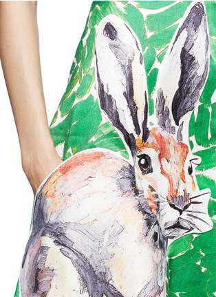 Detail View - Click To Enlarge - CHICTOPIA - Painted bunny appliqué flare skirt