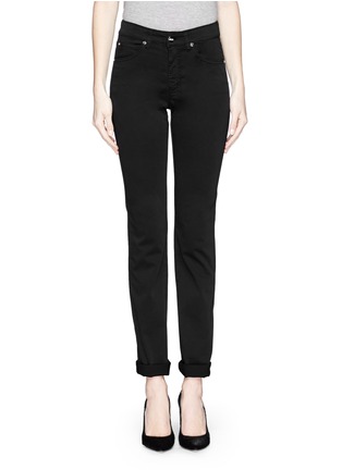 Main View - Click To Enlarge - ARMANI COLLEZIONI - High waist cotton chinos