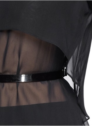 Detail View - Click To Enlarge - ARMANI COLLEZIONI - Cape back belted silk blouse