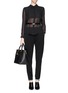 Figure View - Click To Enlarge - ARMANI COLLEZIONI - Cape back belted silk blouse