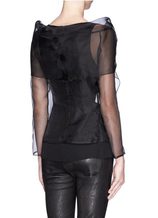 Back View - Click To Enlarge - ARMANI COLLEZIONI - Wrap front organza jacket