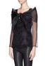 Front View - Click To Enlarge - ARMANI COLLEZIONI - Wrap front organza jacket