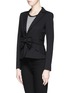 Front View - Click To Enlarge - ARMANI COLLEZIONI - Bow front Milano knit jacket
