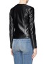 Back View - Click To Enlarge - ARMANI COLLEZIONI - Asymmetric zip leather biker jacket