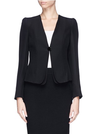 Main View - Click To Enlarge - ARMANI COLLEZIONI - Cady crepe tailored jacket