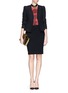 Figure View - Click To Enlarge - ARMANI COLLEZIONI - Cady crepe tailored jacket