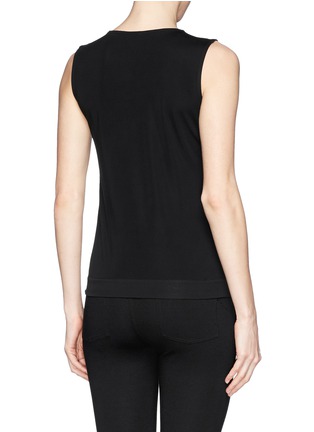 Back View - Click To Enlarge - ARMANI COLLEZIONI - Side zip silk-blend tank top