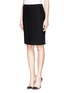 Front View - Click To Enlarge - ARMANI COLLEZIONI - Silk blend crepe skirt