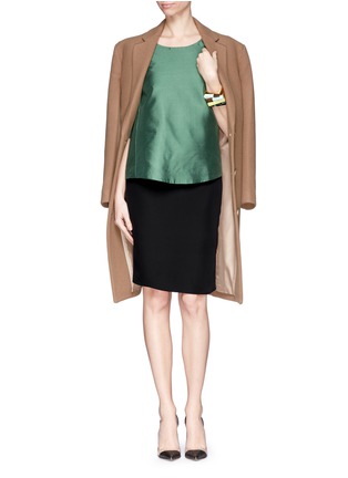 Figure View - Click To Enlarge - ARMANI COLLEZIONI - Silk blend crepe skirt