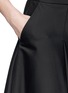Detail View - Click To Enlarge - ARMANI COLLEZIONI - Pleat cotton blend flare skirt