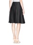 Back View - Click To Enlarge - ARMANI COLLEZIONI - Pleat cotton blend flare skirt