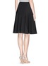 Back View - Click To Enlarge - ARMANI COLLEZIONI - Asymmetric panel crepe flare skirt