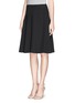 Front View - Click To Enlarge - ARMANI COLLEZIONI - Asymmetric panel crepe flare skirt