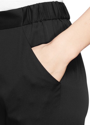 Detail View - Click To Enlarge - ARMANI COLLEZIONI - Wrap front silk charmeuse harem pants