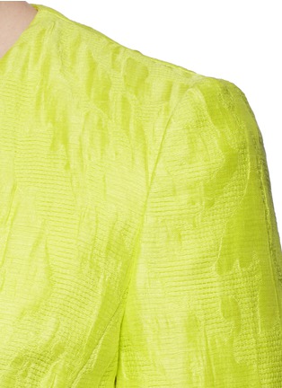 Detail View - Click To Enlarge - ARMANI COLLEZIONI - Collarless peplum back cloqué jacket
