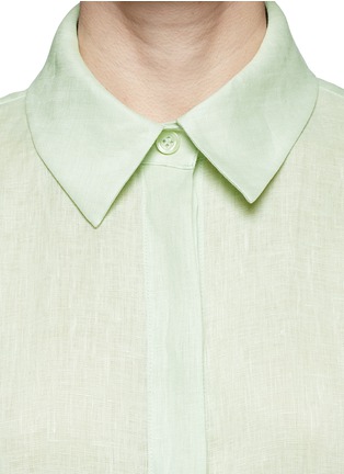 Detail View - Click To Enlarge - ARMANI COLLEZIONI - Sleeveless linen shirt dress