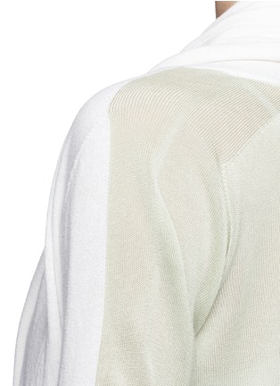 Detail View - Click To Enlarge - ARMANI COLLEZIONI - Colourblock cotton cashmere long cardigan